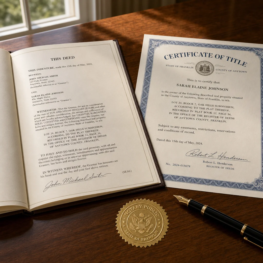 Legal real estate closing documents