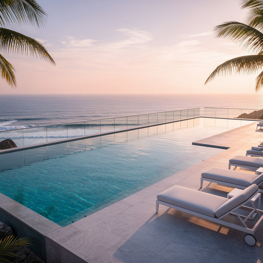 Infinity pool maintenance inspection