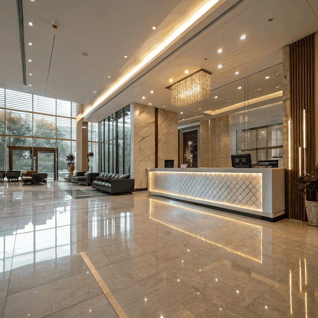High-end resort lobby interior